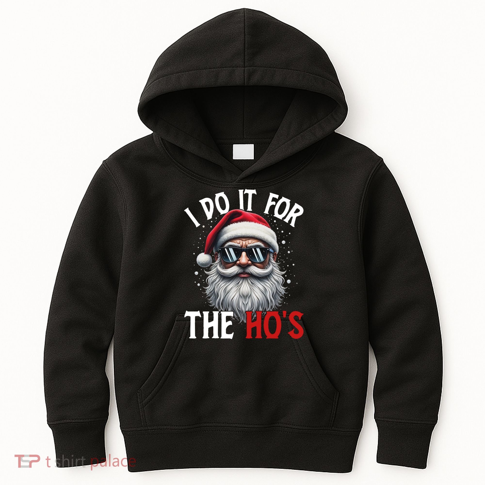 I Do It For The Hos Funny Christmas Santa Claus Kids Hoodie