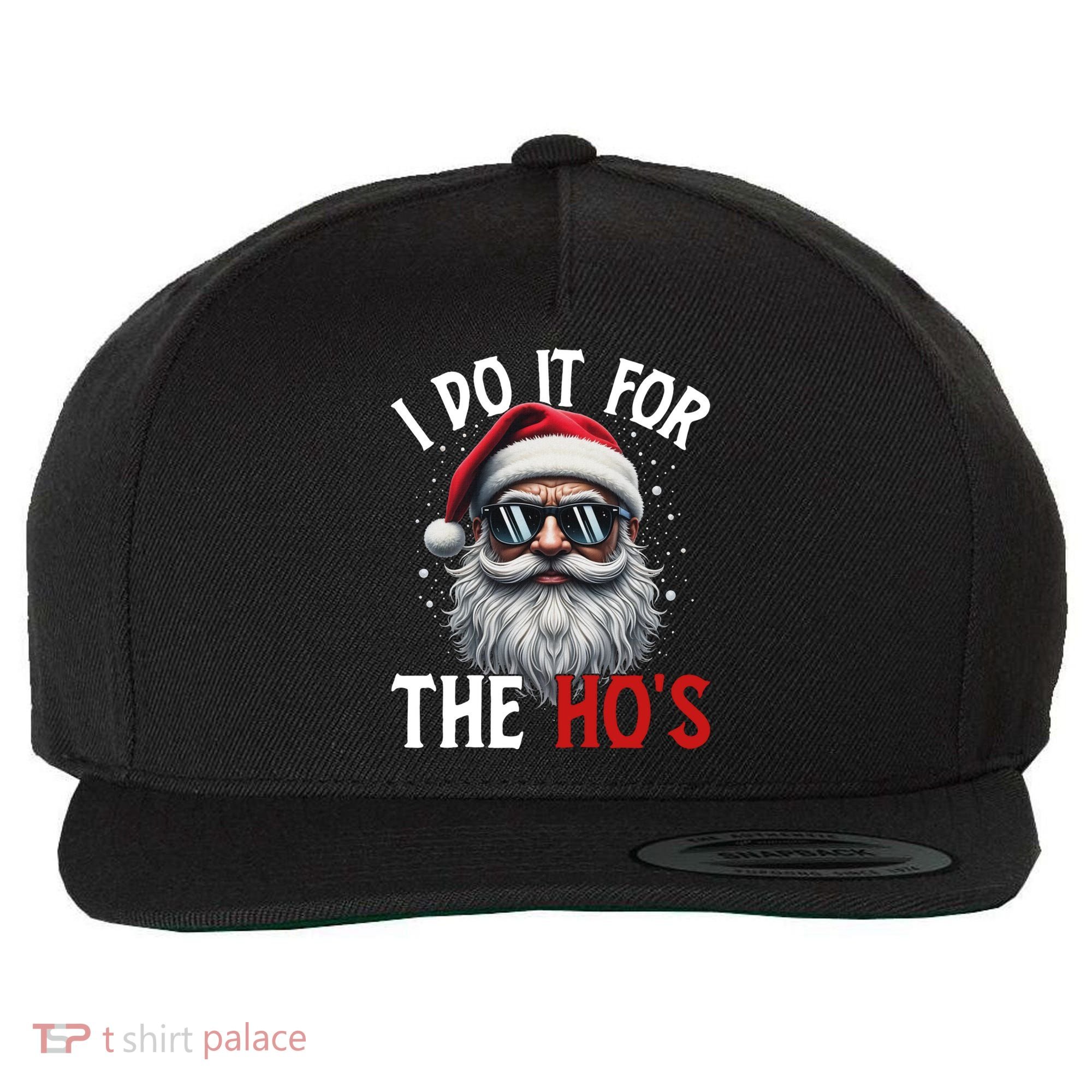 I Do It For The Hos Funny Christmas Santa Claus Wool Snapback Cap