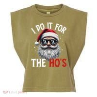 I Do It For The Hos Funny Christmas Santa Claus Garment-Dyed Women's Muscle Tee thumb 0