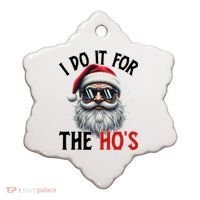 I Do It For The Hos Funny Christmas Santa Claus Ceramic Ornament thumb 0