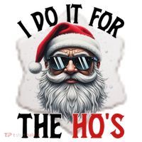 I Do It For The Hos Funny Christmas Santa Claus Ceramic Ornament thumb 2
