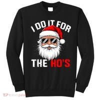 I Do It For The Hos Funny Inappropriate Christmas Santa Face Sweatshirt thumb 0