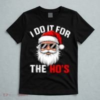 I Do It For The Hos Funny Inappropriate Christmas Santa Face T-Shirt thumb 5