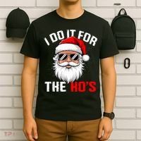 I Do It For The Hos Funny Inappropriate Christmas Santa Face T-Shirt thumb 6