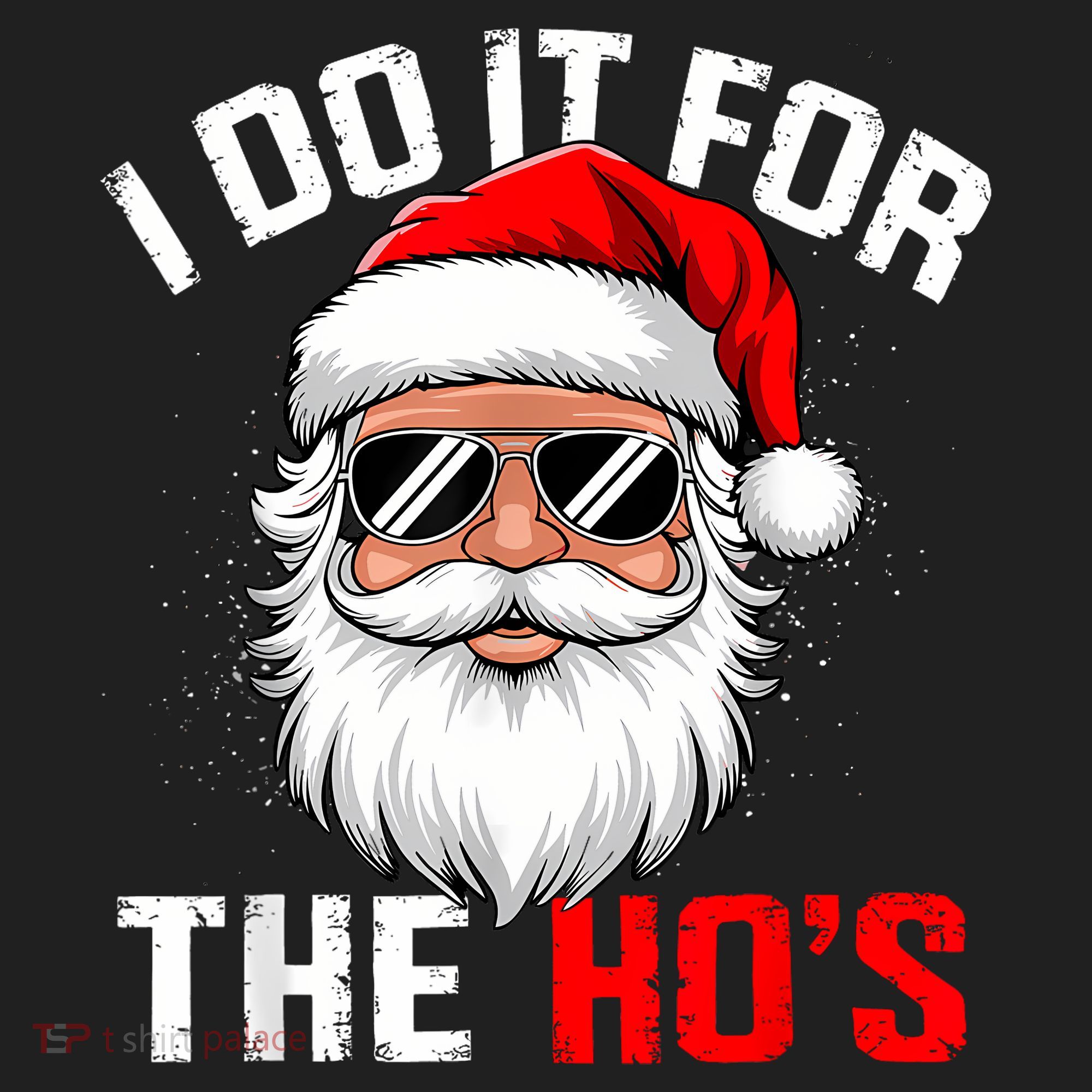 I Do It For The Hos Funny Inappropriate Christmas Santa Face Beanie