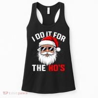 I Do It For The Hos Funny Inappropriate Christmas Santa Face Women's Tank Top thumb 0