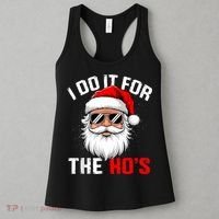 I Do It For The Hos Funny Inappropriate Christmas Santa Face Women's Tank Top thumb 3