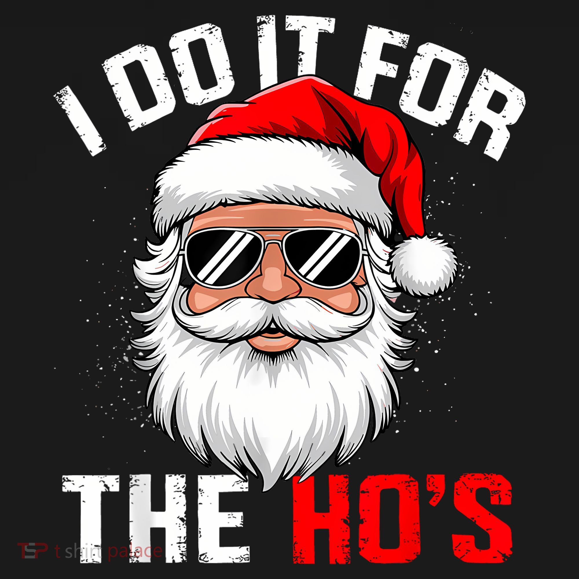 I Do It For The Hos Funny Inappropriate Christmas Santa Face Women's Tank Top