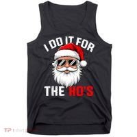 I Do It For The Hos Funny Inappropriate Christmas Santa Face Tank Top thumb 0