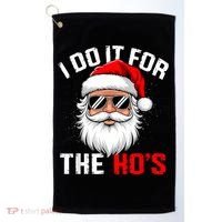 I Do It For The Hos Funny Inappropriate Christmas Santa Face Golf Towel thumb 0