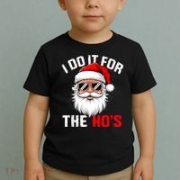 I Do It For The Hos Funny Inappropriate Christmas Santa Face Toddler T-Shirt thumb 2