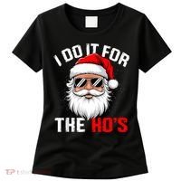 I Do It For The Hos Funny Inappropriate Christmas Santa Face Women's T-Shirt thumb 0