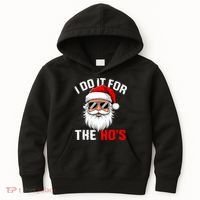 I Do It For The Hos Funny Inappropriate Christmas Santa Face Kids Hoodie thumb 0
