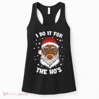 I Do It For The Hos Christmas African American Santa Black Women's Tank Top thumb 0