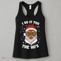 I Do It For The Hos Christmas African American Santa Black Women's Tank Top thumb 3
