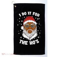 I Do It For The Hos Christmas African American Santa Black Golf Towel thumb 0