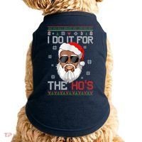 I Do It For The Hos Christmas African American Santa Black Doggie Tank thumb 0