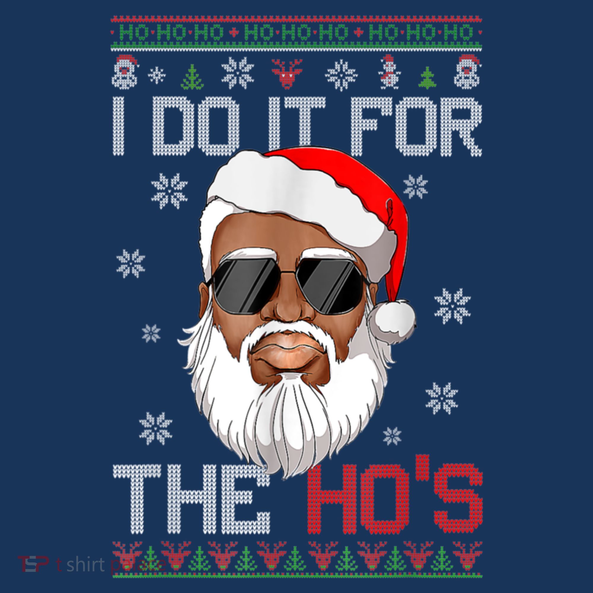 I Do It For The Hos Christmas African American Santa Black Beanie
