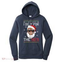 I Do It For The Hos Christmas African American Santa Black Women's Hoodie thumb 0