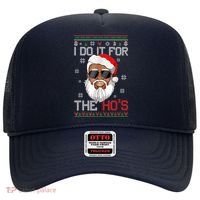 I Do It For The Hos Christmas African American Santa Black Hat thumb 0