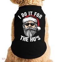 I Do It For The Hos Christmas African American Santa Black Doggie Tank thumb 0