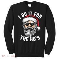I Do It For The Hos Christmas African American Santa Black Sweatshirt thumb 0