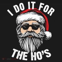 I Do It For The Hos Christmas African American Santa Black Toddler Hoodie thumb 2