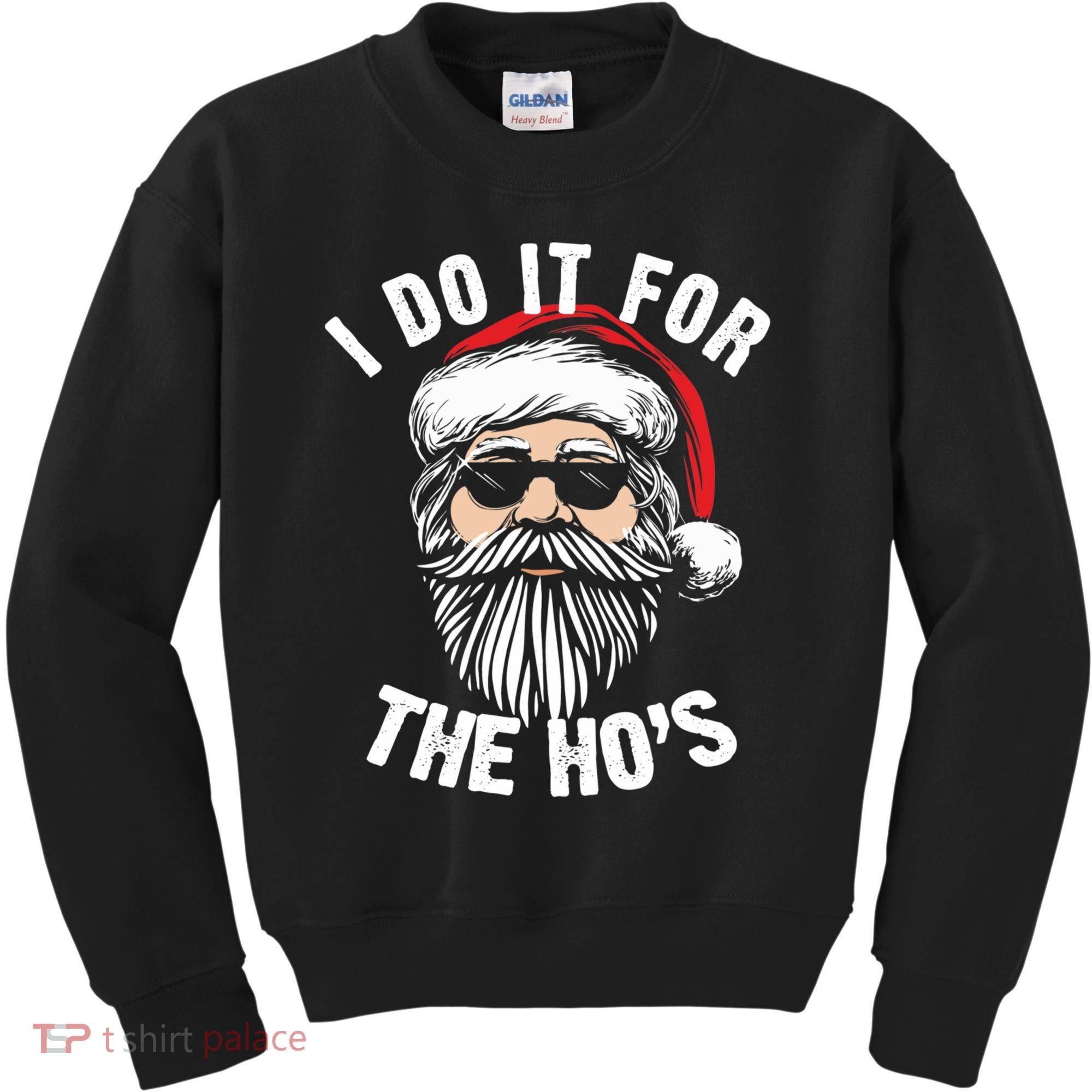 I Do It For The Hos Christmas African American Santa Black Kids Sweatshirt