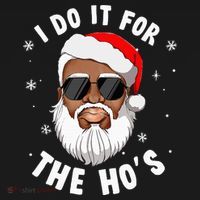 I Do It For The Hos Christmas African American Santa Black Women's Tank Top thumb 5