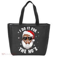 I Do It For The Hos Christmas African American Santa Black Tote Bag thumb 0