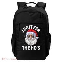 I Do It For The Ho's Funny Inappropriate Christmas Men Santa TShirt Backpack thumb 0