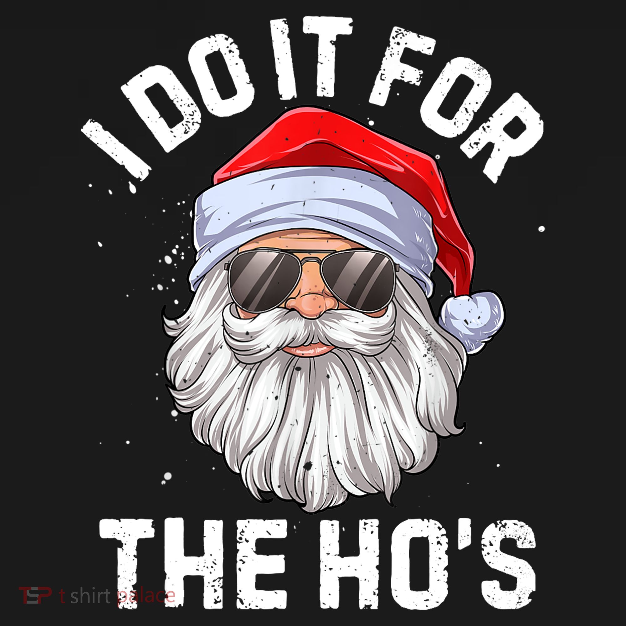 I Do It For The Ho's Funny Inappropriate Christmas Men Santa TShirt Coaster