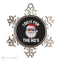 I Do It For The Ho's Funny Inappropriate Christmas Men Santa TShirt Ornament thumb 0