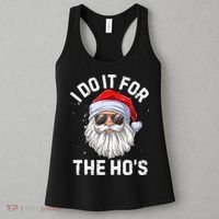 I Do It For The Ho's Funny Inappropriate Christmas Santa Women's Tank Top thumb 3