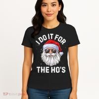 I Do It For The Ho's Funny Inappropriate Christmas Santa Women's T-Shirt thumb 4