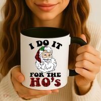 I Do It For The Ho's Funny Inappropriate Christmas Men Coffee Mug thumb 3