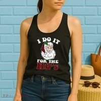 I Do It For The Ho's Funny Inappropriate Christmas Men Women's Tank Top thumb 2