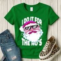 I DO It For The Ho's Funny Santa Claus Women's T-Shirt thumb 3