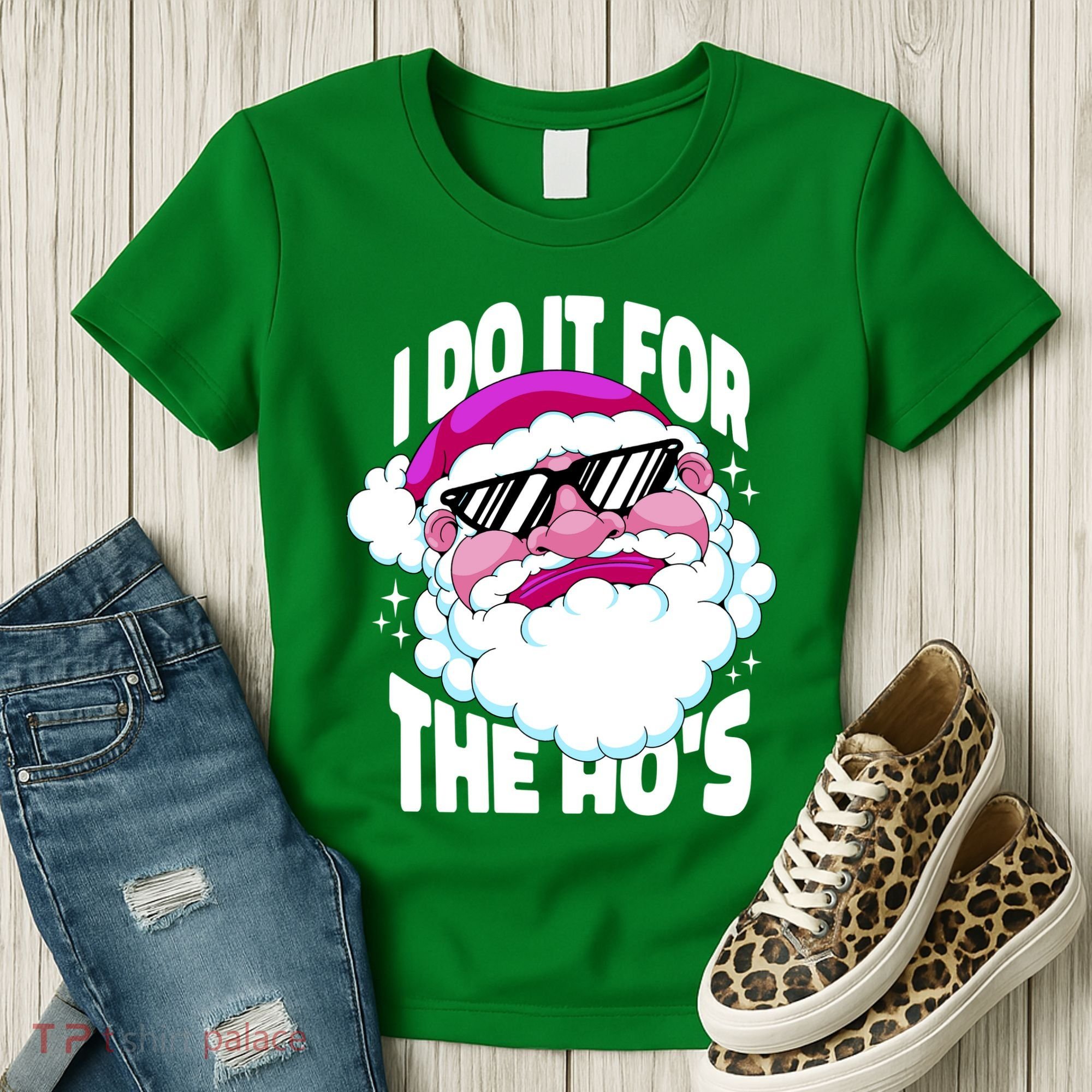 I DO It For The Ho's Funny Santa Claus Women's T-Shirt