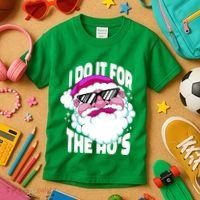I DO It For The Ho's Funny Santa Claus Kids T-Shirt thumb 3