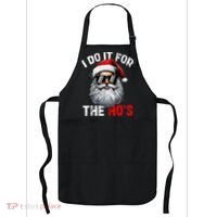 I Do It For The Hos Funny Inappropriate Christmas Santa Face Apron thumb 0