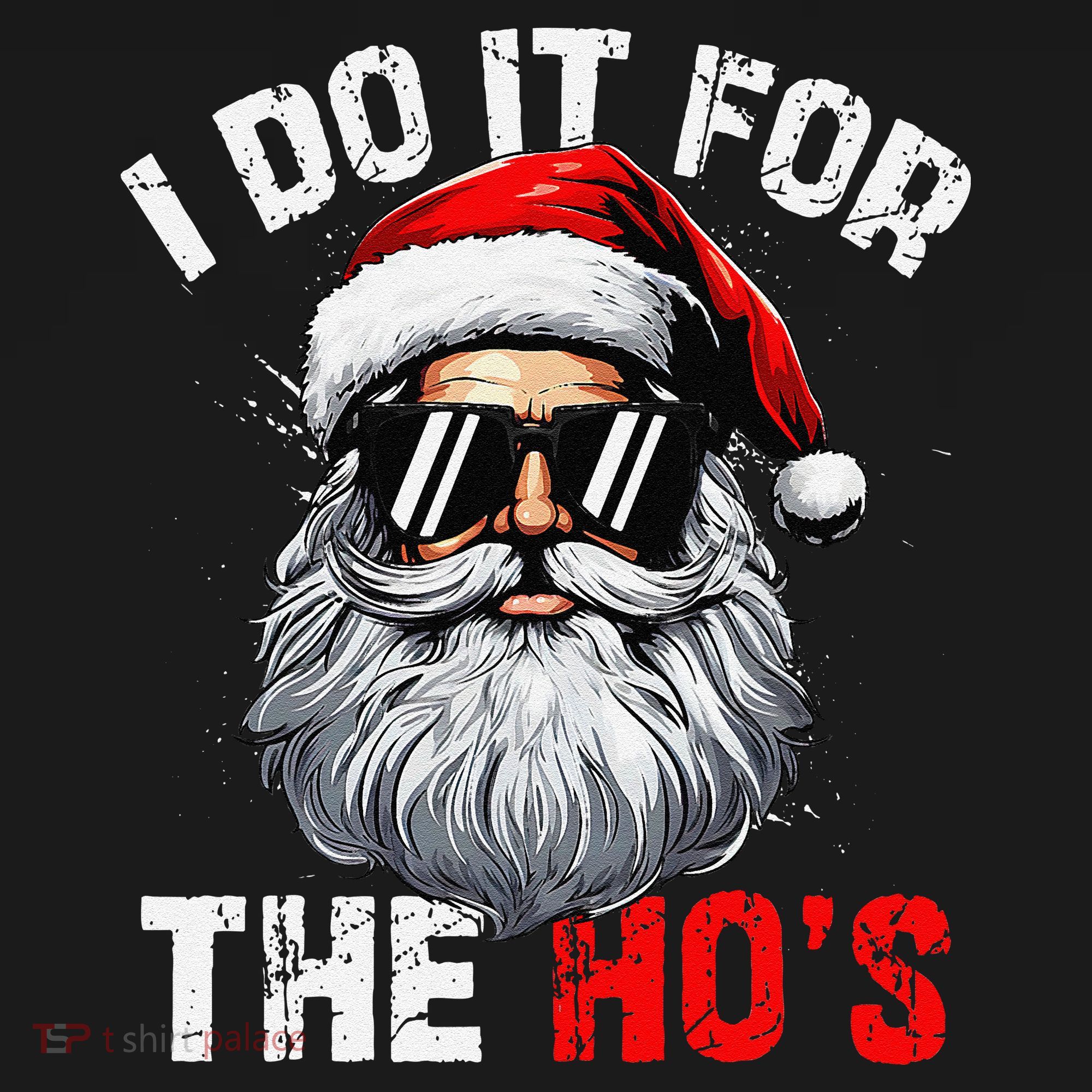 I Do It For The Hos Funny Inappropriate Christmas Santa Face Women's Hoodie