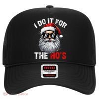 I Do It For The Hos Funny Inappropriate Christmas Santa Face Hat thumb 0
