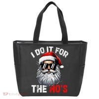 I Do It For The Hos Funny Inappropriate Christmas Santa Face Tote Bag thumb 0
