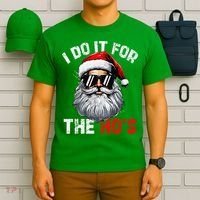 I Do It For The Hos Funny Inappropriate Christmas Santa Face T-Shirt thumb 6