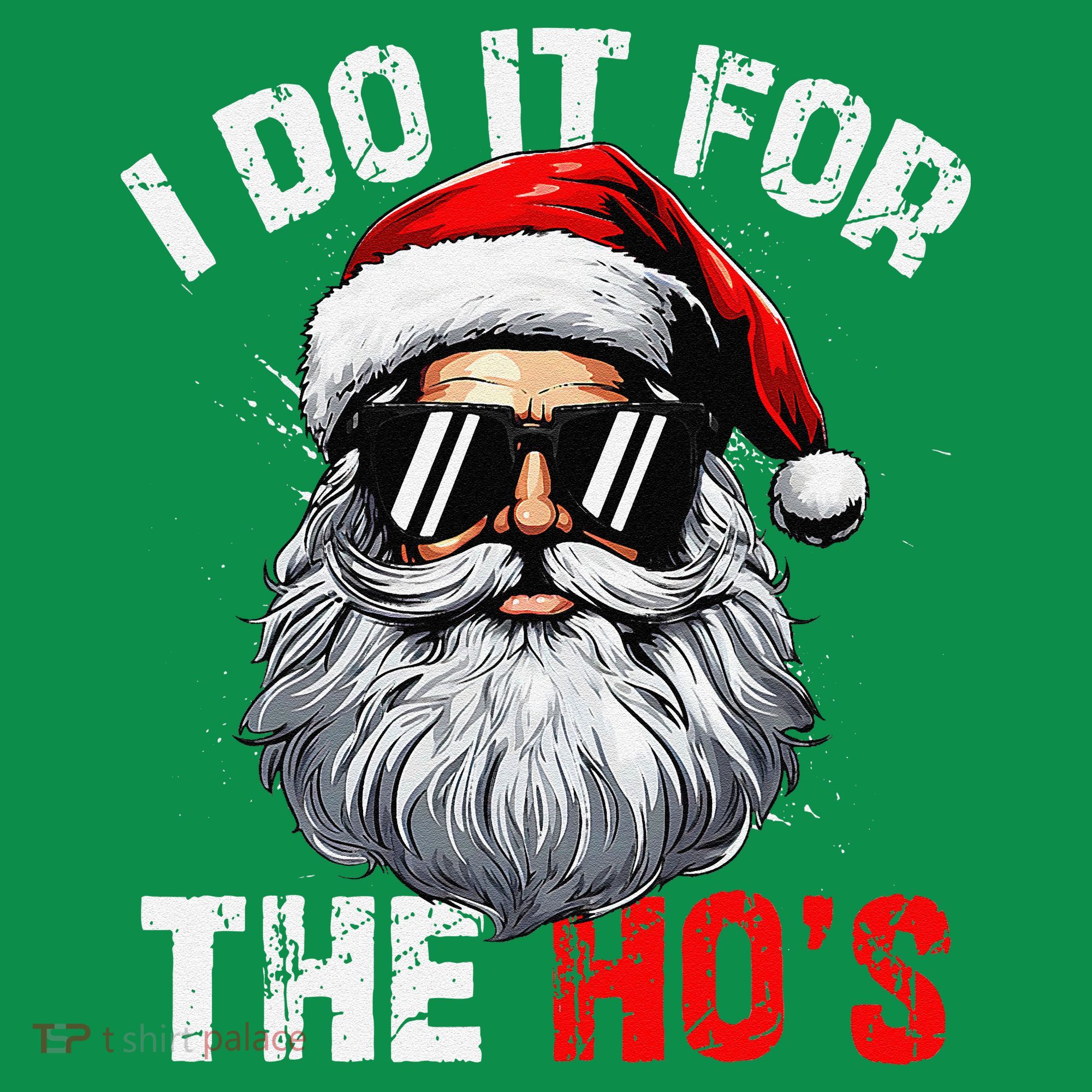 I Do It For The Hos Funny Inappropriate Christmas Santa Face Baby Bodysuit