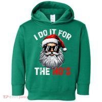 I Do It For The Hos Funny Inappropriate Christmas Santa Face Toddler Hoodie thumb 0