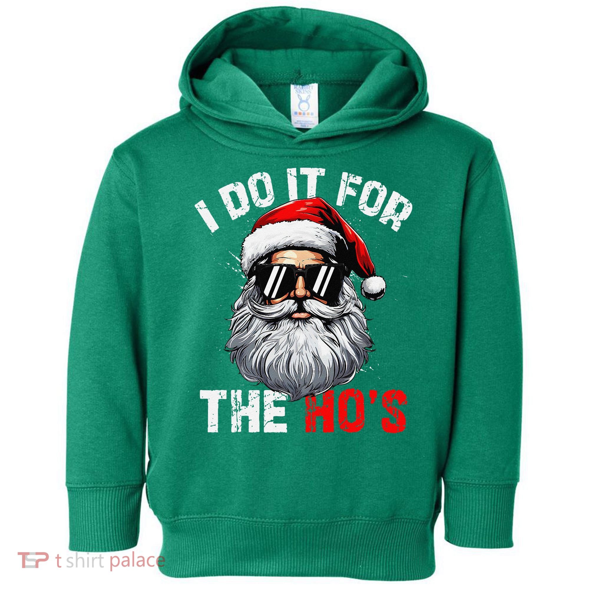 I Do It For The Hos Funny Inappropriate Christmas Santa Face Toddler Hoodie