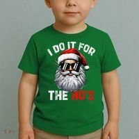 I Do It For The Hos Funny Inappropriate Christmas Santa Face Toddler T-Shirt thumb 2