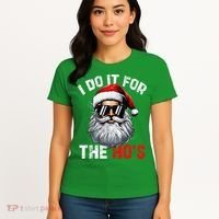 I Do It For The Hos Funny Inappropriate Christmas Santa Face Women's T-Shirt thumb 4